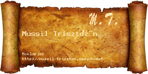 Mussil Trisztán névjegykártya